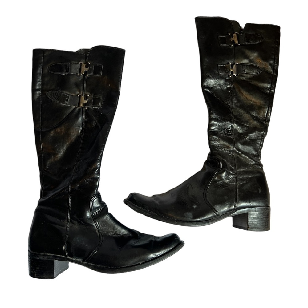Paul Green Black Leather Riding Boots 8.5